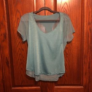 Teal reversible lululemon tank top mesh shirt